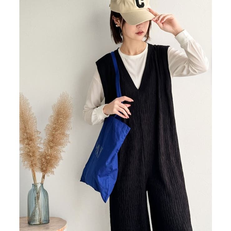 存在感ある凹凸ジャガード☆前後2way裾ドロストサロペット | Classical Elf  | 詳細画像2 