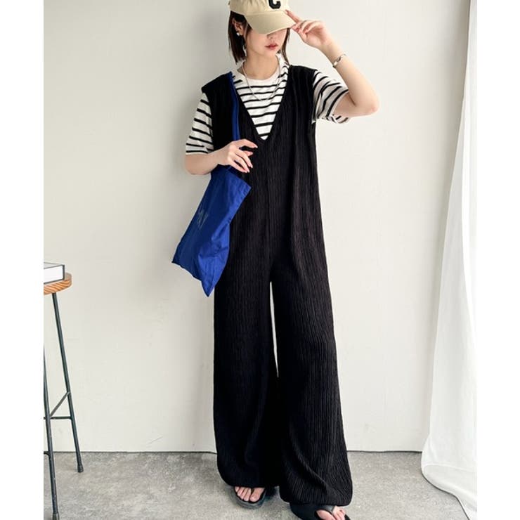 存在感ある凹凸ジャガード☆前後2way裾ドロストサロペット | Classical Elf  | 詳細画像6 