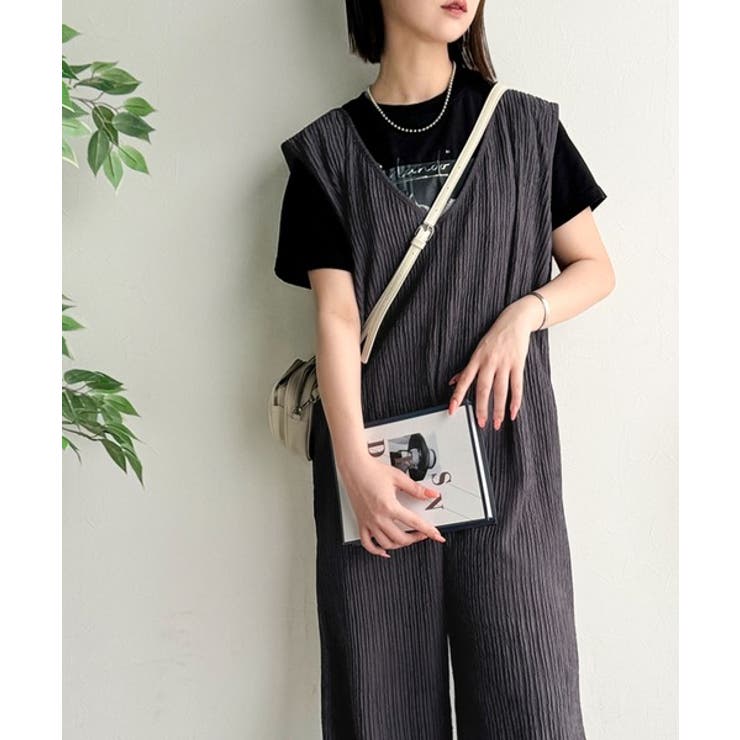 存在感ある凹凸ジャガード☆前後2way裾ドロストサロペット | Classical Elf  | 詳細画像8 