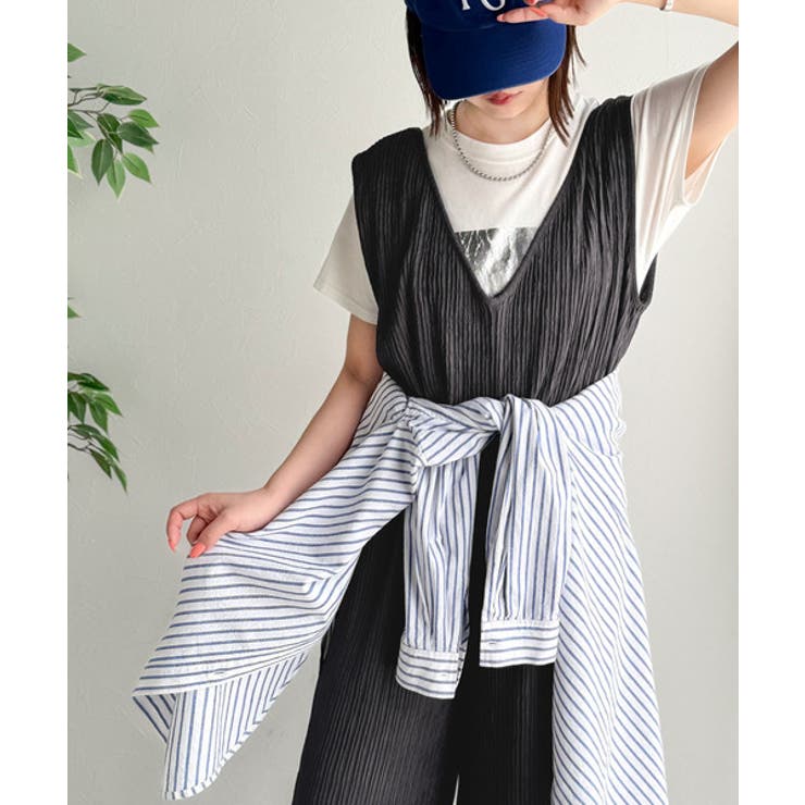 存在感ある凹凸ジャガード☆前後2way裾ドロストサロペット | Classical Elf  | 詳細画像10 