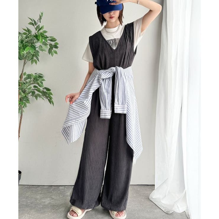 存在感ある凹凸ジャガード☆前後2way裾ドロストサロペット | Classical Elf  | 詳細画像11 