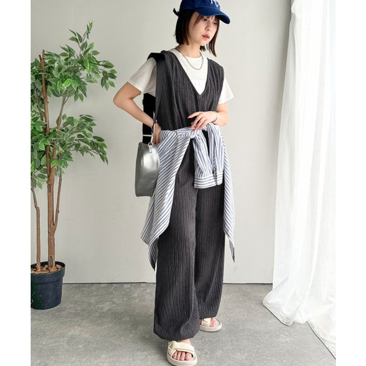 存在感ある凹凸ジャガード☆前後2way裾ドロストサロペット | Classical Elf  | 詳細画像14 