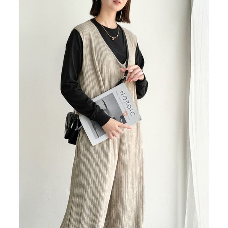 存在感ある凹凸ジャガード☆前後2way裾ドロストサロペット | Classical Elf  | 詳細画像19 