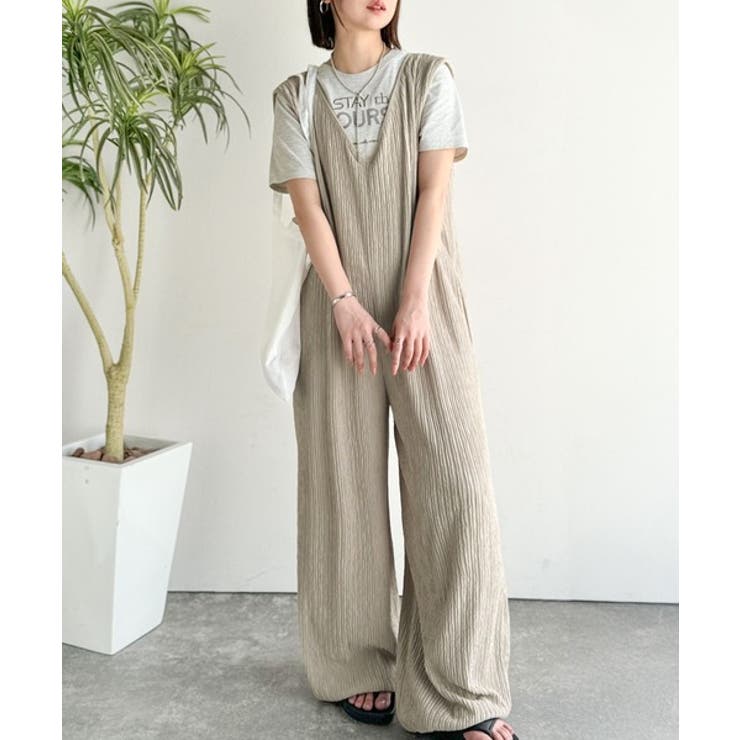 存在感ある凹凸ジャガード☆前後2way裾ドロストサロペット | Classical Elf  | 詳細画像23 