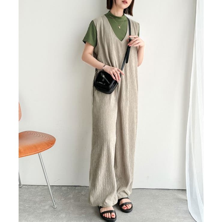 存在感ある凹凸ジャガード☆前後2way裾ドロストサロペット | Classical Elf  | 詳細画像26 