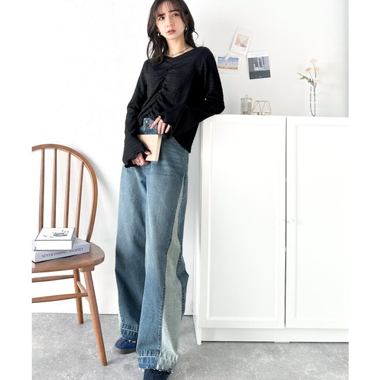 大人の魅力を引き立てる。胸シャーリングジャガードトップス（長袖） | Classical Elf  | 詳細画像8 