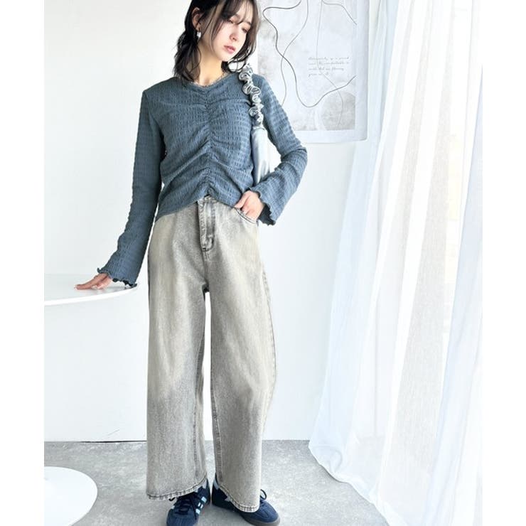 大人の魅力を引き立てる。胸シャーリングジャガードトップス（長袖） | Classical Elf  | 詳細画像18 