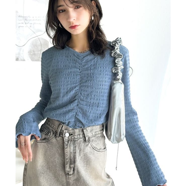 大人の魅力を引き立てる。胸シャーリングジャガードトップス（長袖） | Classical Elf  | 詳細画像19 