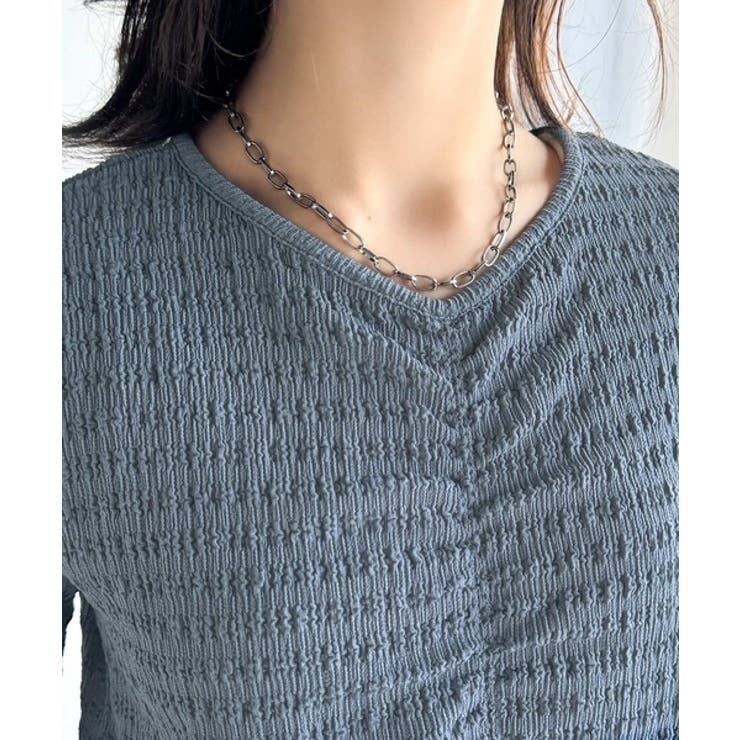 大人の魅力を引き立てる。胸シャーリングジャガードトップス（長袖） | Classical Elf  | 詳細画像24 