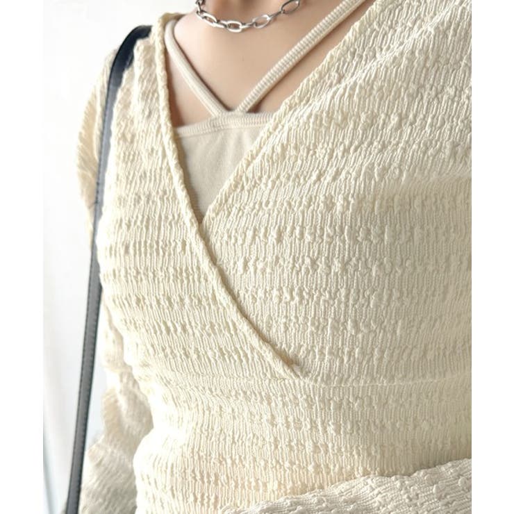 スタイルアップが叶う！リボンカシュクールジャガードカットソー（フレアスリーブ） | Classical Elf  | 詳細画像27 