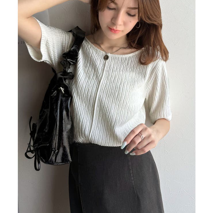 Tシャツ専用(ゆったりタイプ)】汗取りパッド付きボートネック