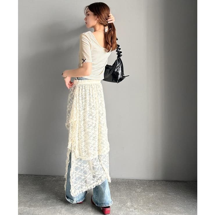 大人可愛いを叶える。前後2way袖リボンバックオープンリブトップス | Classical Elf  | 詳細画像11 