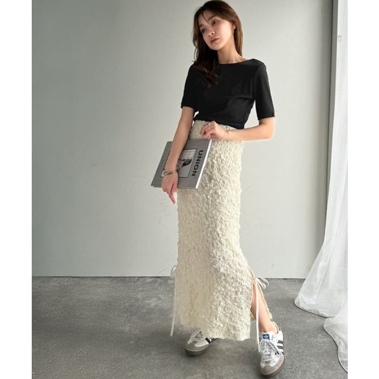 大人可愛いを叶える。前後2way袖リボンバックオープンリブトップス | Classical Elf  | 詳細画像30 