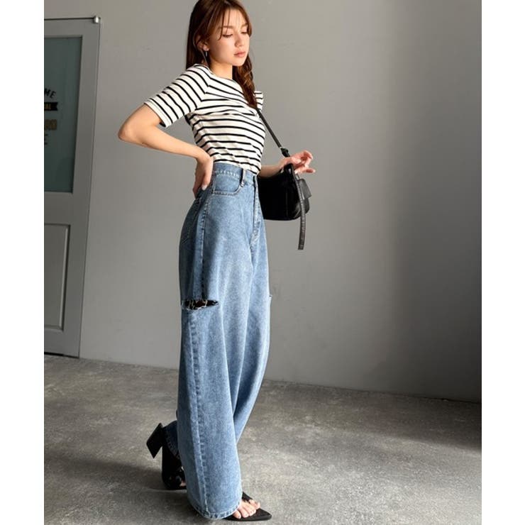 大人可愛いを叶える。前後2way袖リボンバックオープンリブトップス | Classical Elf  | 詳細画像40 