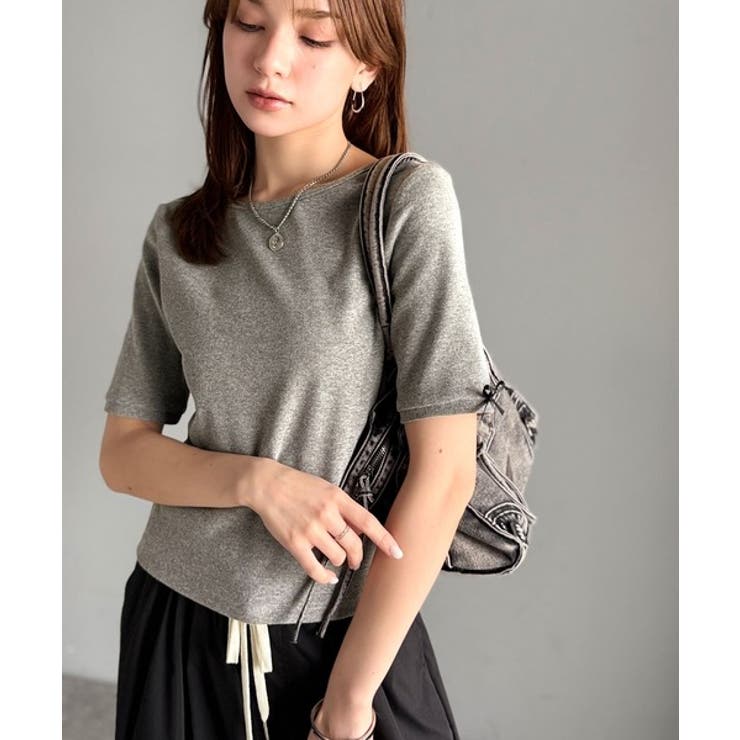 大人可愛いを叶える。前後2way袖リボンバックオープンリブトップス | Classical Elf  | 詳細画像53 