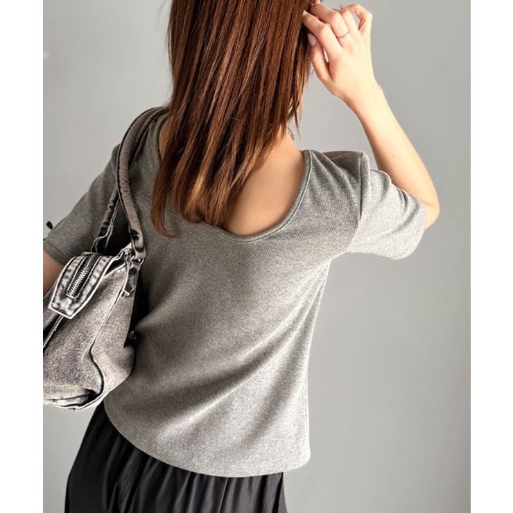 大人可愛いを叶える。前後2way袖リボンバックオープンリブトップス | Classical Elf  | 詳細画像58 