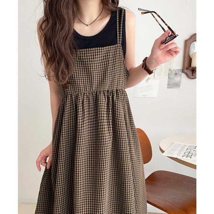 後ろ姿も可愛く盛れちゃう♪サッカー素材バックリボンフレアキャミワンピ | Classical Elf  | 詳細画像44 