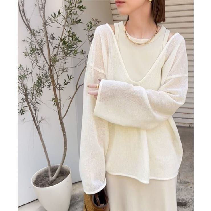 アイボリー | 《sayo×クラシカルエルフコラボ》いつもの服に+1。ちょうどいい抜け感を。深U… | Classical Elf 