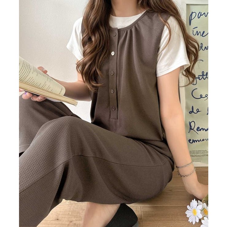 ふんわり上品、だけどラフ。膨れジャガードが映える、大人のサロペット。ヘンリージャ… | Classical Elf  | 詳細画像29 