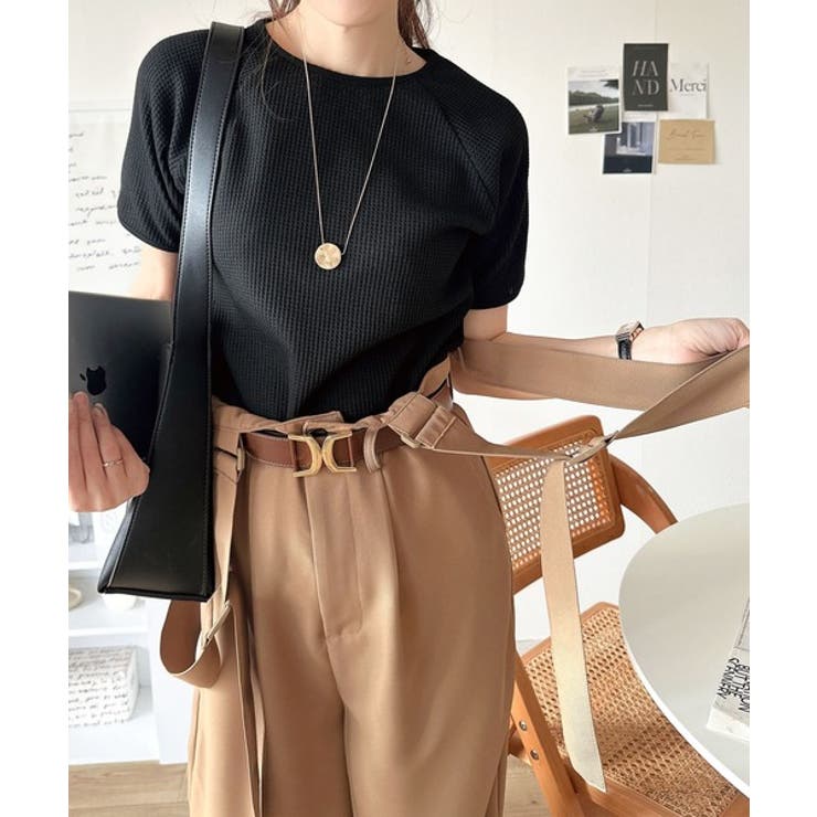 《sayo×クラシカルエルフコラボ》旬顔の太ベルト。タック入りハイウエストツイル… | Classical Elf  | 詳細画像37 