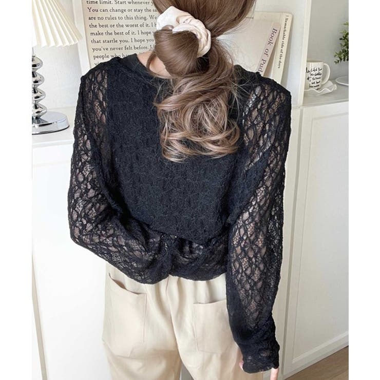 大人の上品映えレースアイテム。袖ギャザーレーストップス（長袖） | Classical Elf  | 詳細画像14 