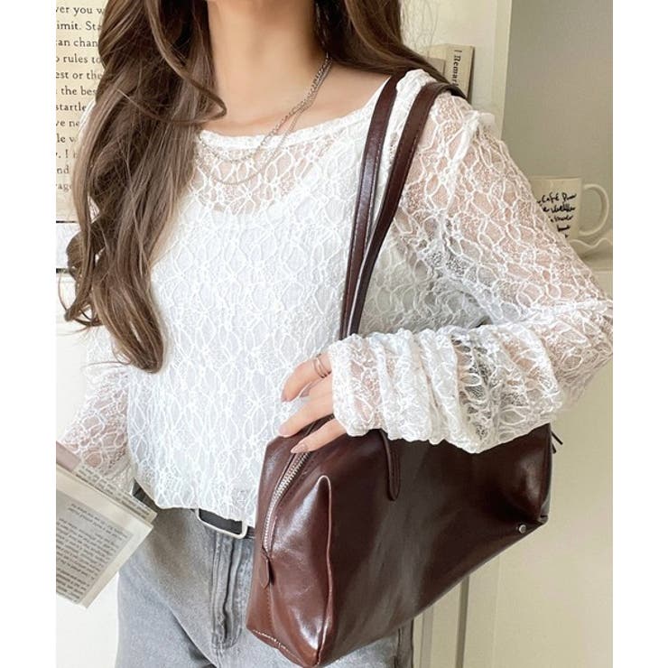 大人の上品映えレースアイテム。袖ギャザーレーストップス（長袖） | Classical Elf  | 詳細画像6 