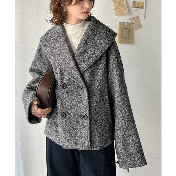 ビッグカラーで小顔見え。ふわっと羽織って、キュンとこなれる。ビッグカラーフェイク… | Classical Elf  | 詳細画像9 