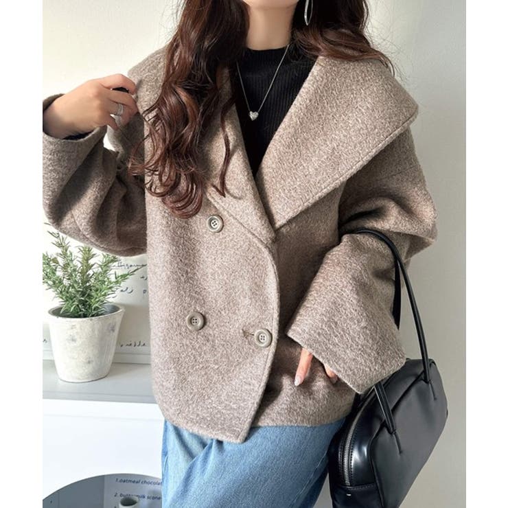 ビッグカラーで小顔見え。ふわっと羽織って、キュンとこなれる。ビッグカラーフェイク… | Classical Elf  | 詳細画像15 