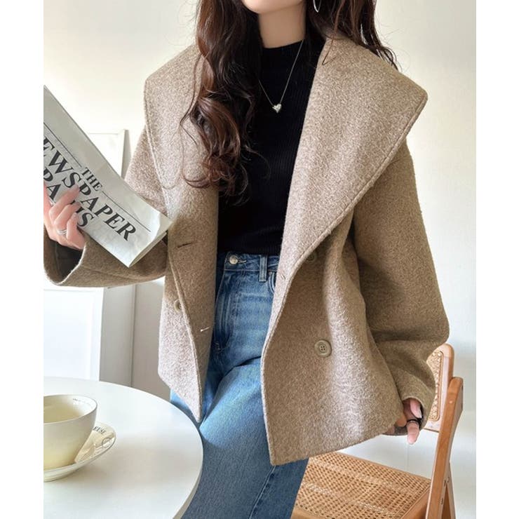 ビッグカラーで小顔見え。ふわっと羽織って、キュンとこなれる。ビッグカラーフェイク… | Classical Elf  | 詳細画像17 