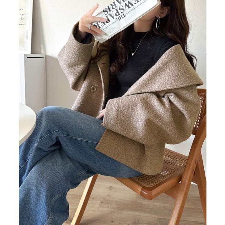 ビッグカラーで小顔見え。ふわっと羽織って、キュンとこなれる。ビッグカラーフェイク… | Classical Elf  | 詳細画像18 