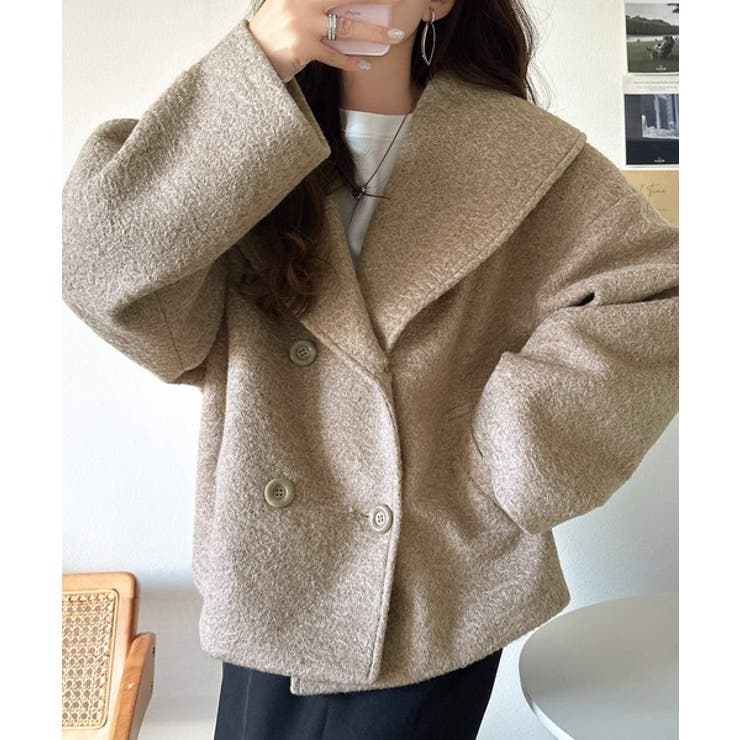 ビッグカラーで小顔見え。ふわっと羽織って、キュンとこなれる。ビッグカラーフェイク… | Classical Elf  | 詳細画像19 