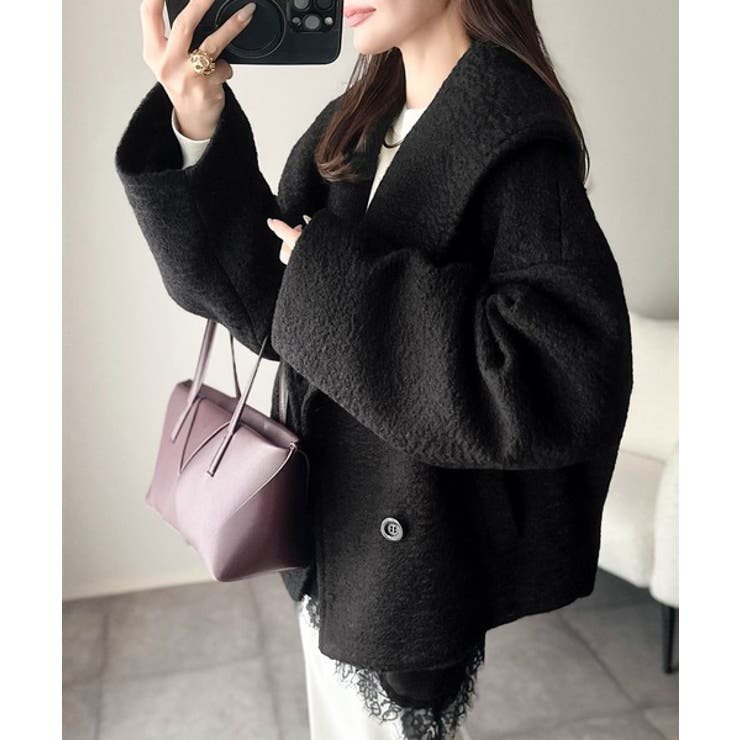 ビッグカラーで小顔見え。ふわっと羽織って、キュンとこなれる。ビッグカラーフェイク… | Classical Elf  | 詳細画像3 