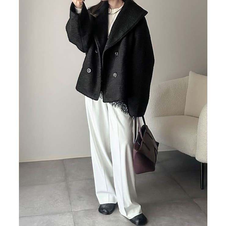 ビッグカラーで小顔見え。ふわっと羽織って、キュンとこなれる。ビッグカラーフェイク… | Classical Elf  | 詳細画像4 