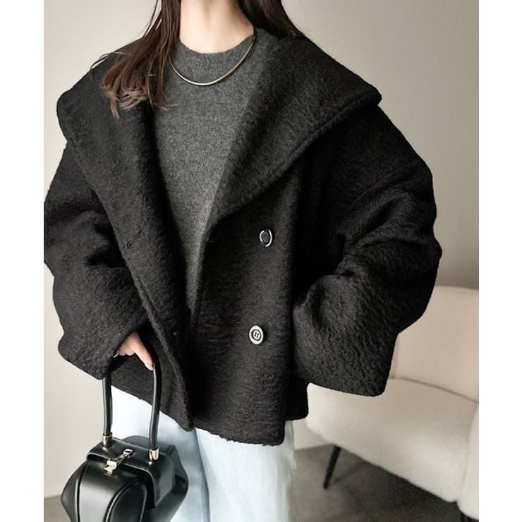 ビッグカラーで小顔見え。ふわっと羽織って、キュンとこなれる。ビッグカラーフェイク… | Classical Elf  | 詳細画像5 