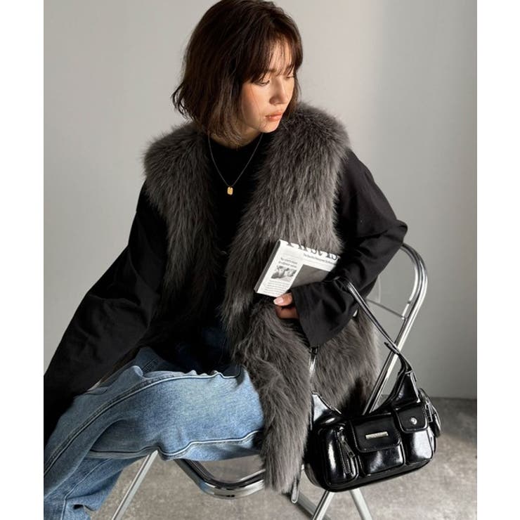 高級感をレイヤード。ふわふわミックスシャギーファーベスト | Classical Elf  | 詳細画像9 