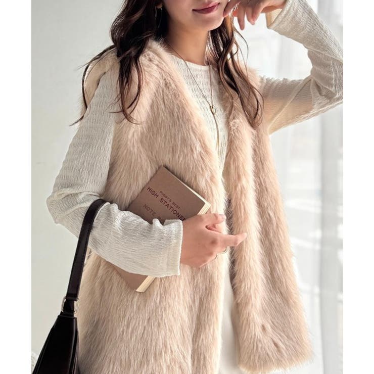 高級感をレイヤード。ふわふわミックスシャギーファーベスト | Classical Elf  | 詳細画像14 