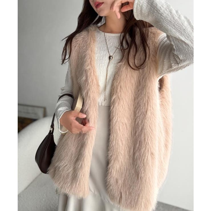 高級感をレイヤード。ふわふわミックスシャギーファーベスト | Classical Elf  | 詳細画像15 