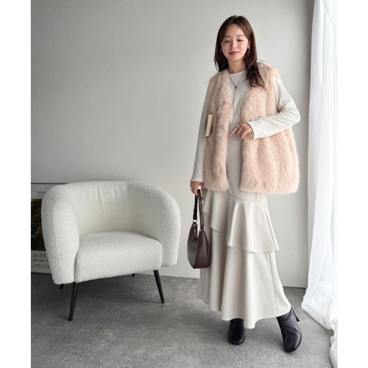 高級感をレイヤード。ふわふわミックスシャギーファーベスト | Classical Elf  | 詳細画像16 