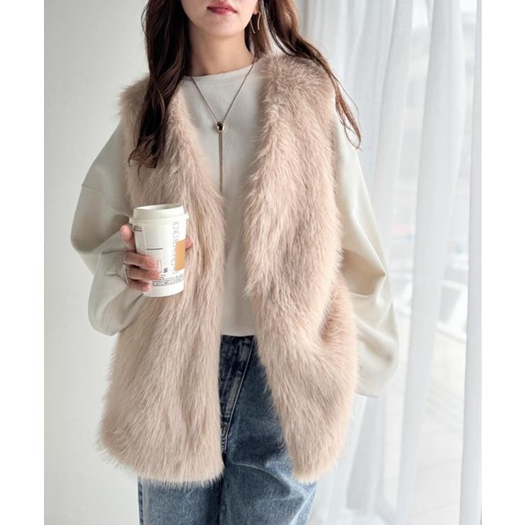 高級感をレイヤード。ふわふわミックスシャギーファーベスト | Classical Elf  | 詳細画像19 