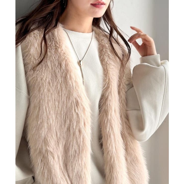 高級感をレイヤード。ふわふわミックスシャギーファーベスト | Classical Elf  | 詳細画像23 