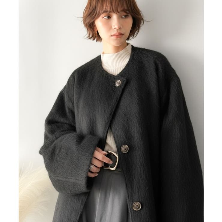 リラックス感漂うゆったり大人シルエット。ムードをまとう。ミックスシャギーミドルコ… | Classical Elf  | 詳細画像3 