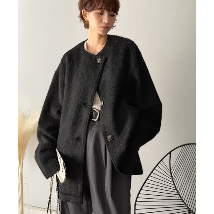 リラックス感漂うゆったり大人シルエット。ムードをまとう。ミックスシャギーミドルコ… | Classical Elf  | 詳細画像7 