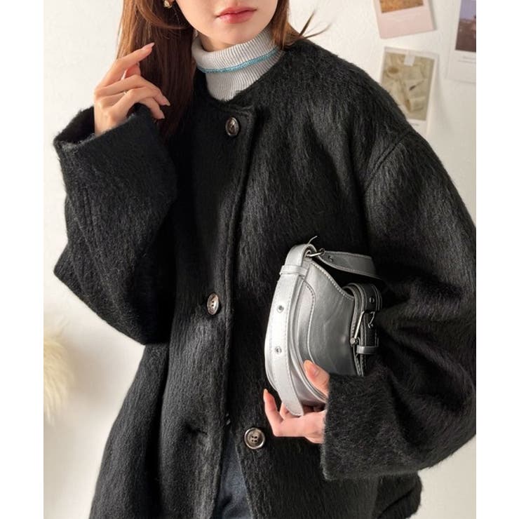 リラックス感漂うゆったり大人シルエット。ムードをまとう。ミックスシャギーミドルコ… | Classical Elf  | 詳細画像12 