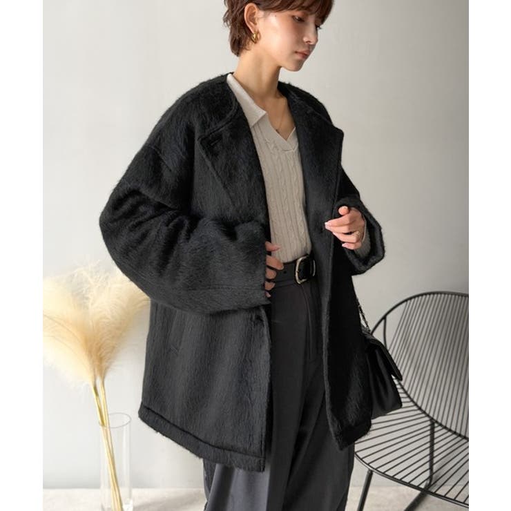 リラックス感漂うゆったり大人シルエット。ムードをまとう。ミックスシャギーミドルコ… | Classical Elf  | 詳細画像8 