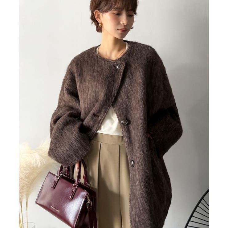 リラックス感漂うゆったり大人シルエット。ムードをまとう。ミックスシャギーミドルコ… | Classical Elf  | 詳細画像31 