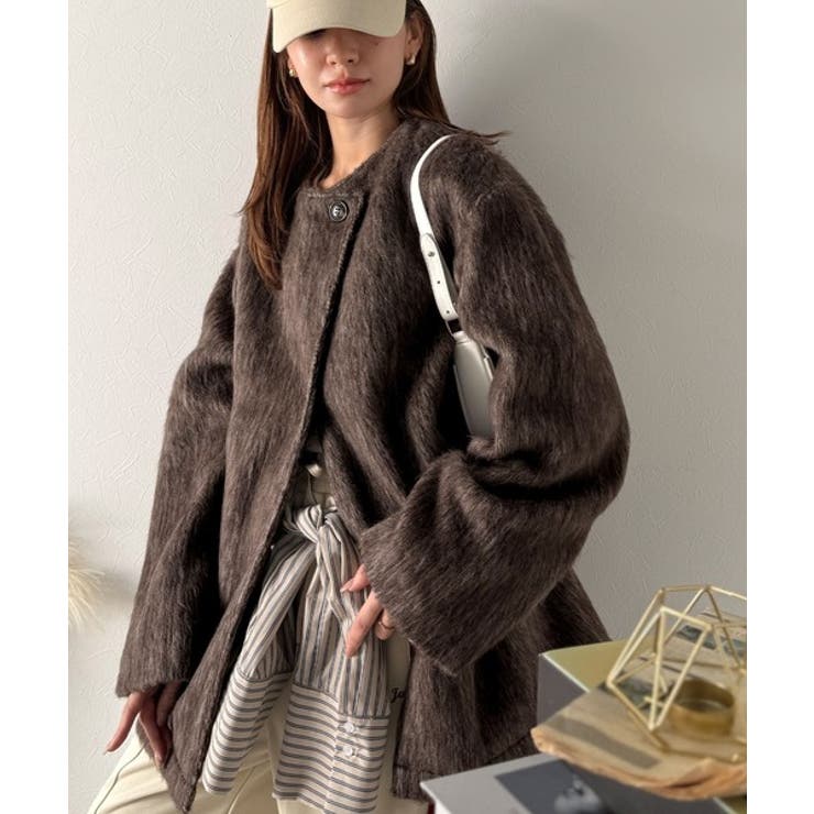 リラックス感漂うゆったり大人シルエット。ムードをまとう。ミックスシャギーミドルコ… | Classical Elf  | 詳細画像35 