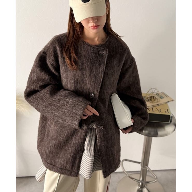 リラックス感漂うゆったり大人シルエット。ムードをまとう。ミックスシャギーミドルコ… | Classical Elf  | 詳細画像37 