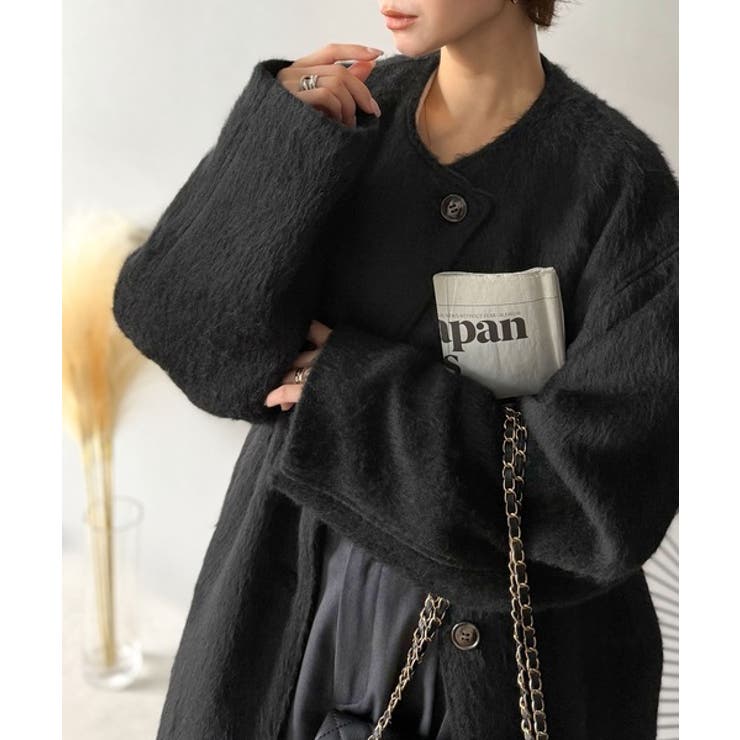 リラックス感漂うゆったり大人シルエット。ムードをまとう。ミックスシャギーミドルコ… | Classical Elf  | 詳細画像4 