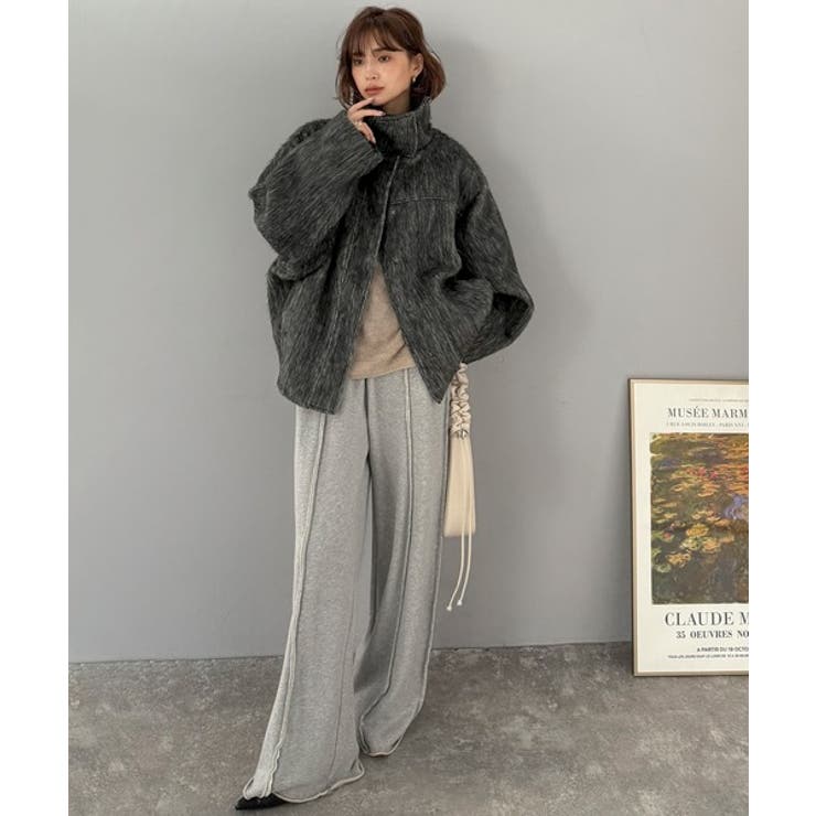 暖かさとおしゃれを両立♪ミックスシャギースタンドカラー比翼ミドルコート | Classical Elf  | 詳細画像13 