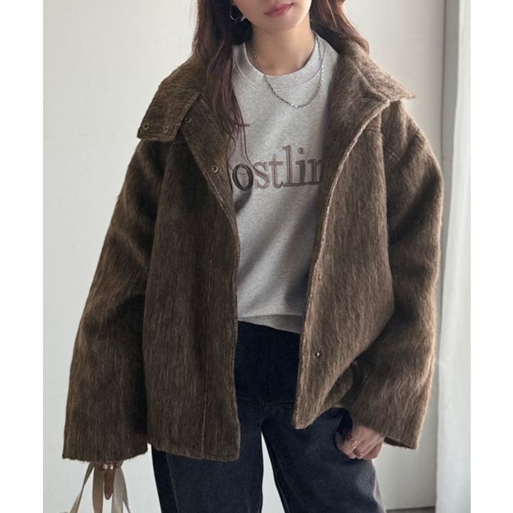 暖かさとおしゃれを両立♪ミックスシャギースタンドカラー比翼ミドルコート | Classical Elf  | 詳細画像17 